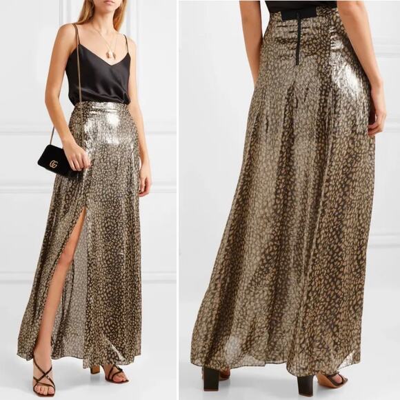 Alice + Olivia Dresses & Skirts - Alice + Olivia Athena Leopard-Print Silk Maxi Skirt Size 6